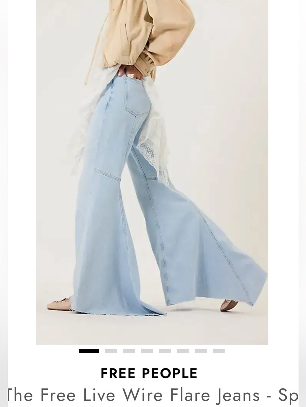 NEW, Free People We The Free Live Wire Flare High Rise Jeans, Light Blue (28)